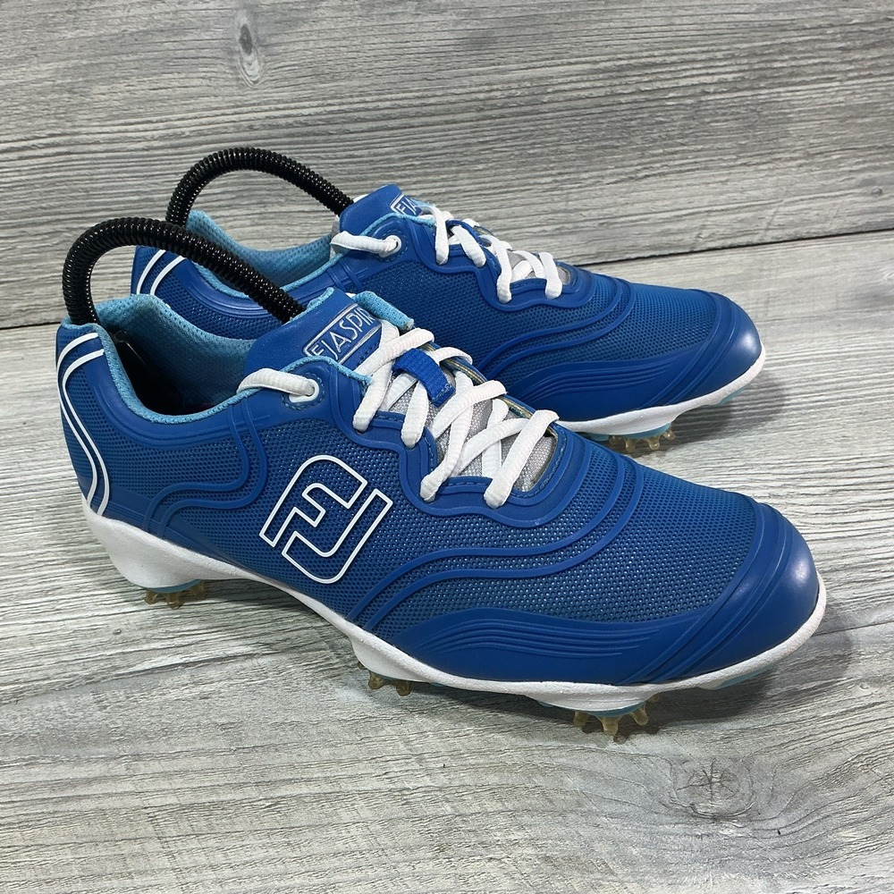 FootJoy Aspire Golf Shoes Blue White Cleated Waterproof 98804 Women's Size 7.5 M